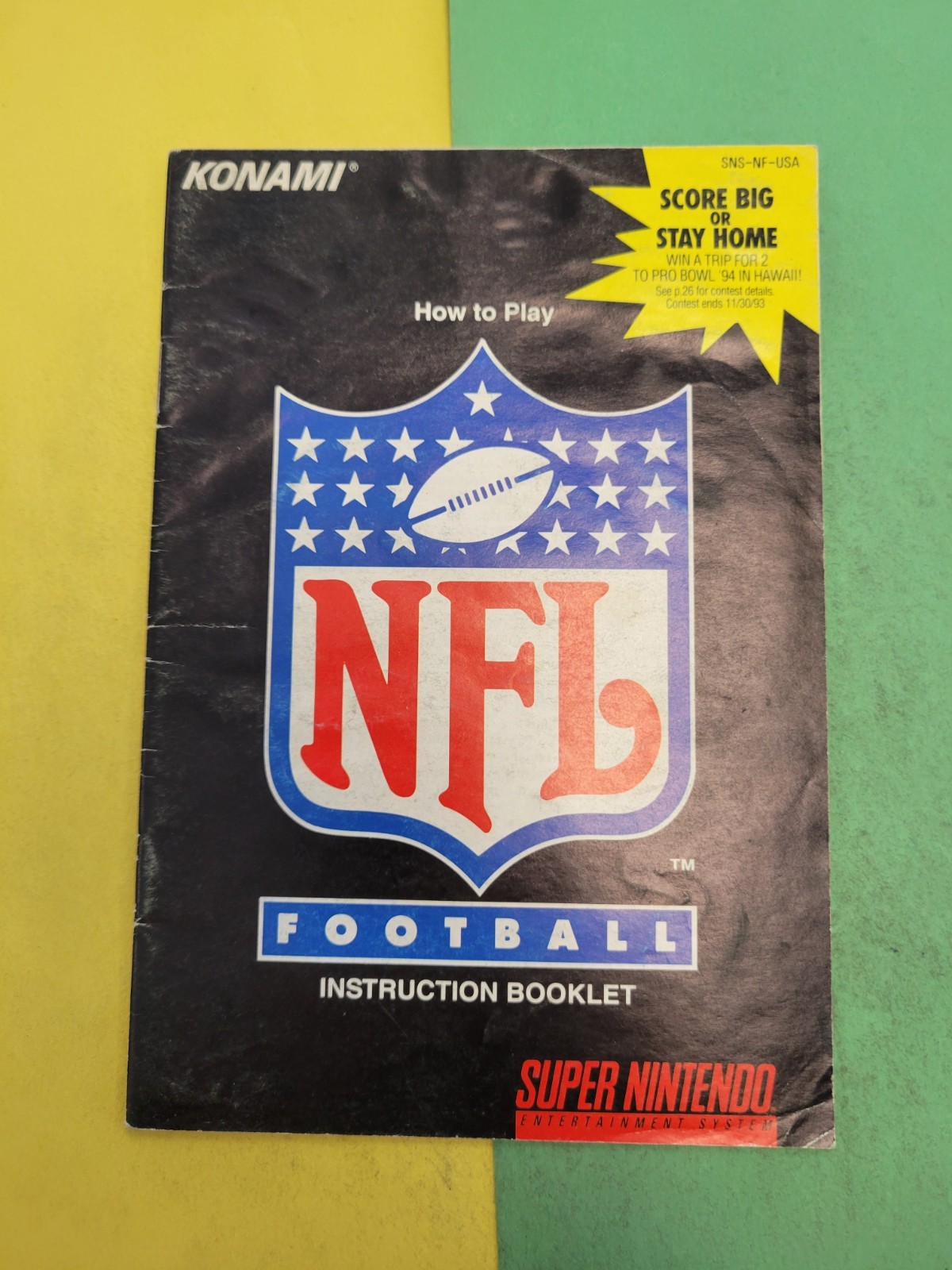 NFL Football Super Nintendo Manual