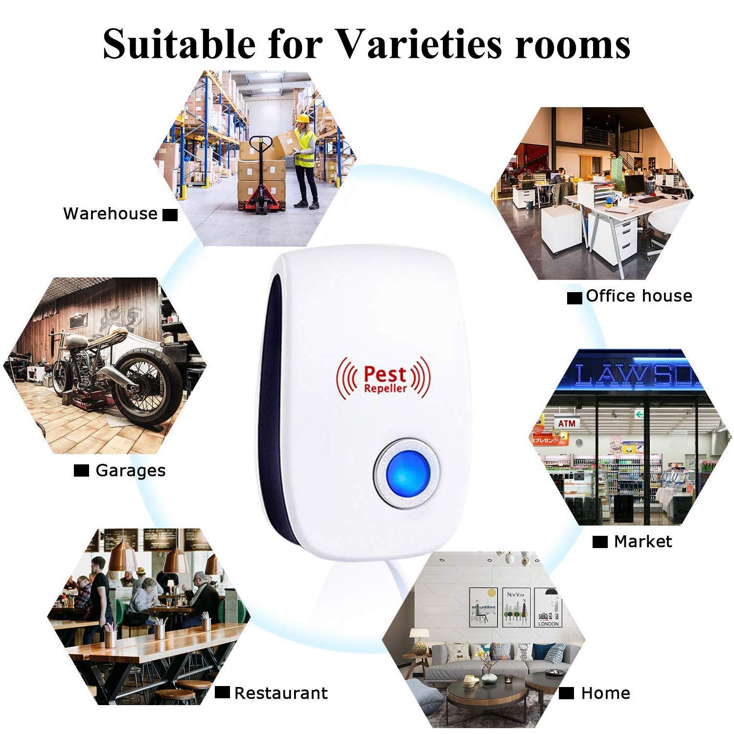6 pcs Ultrasonic Pest Repeller Control Electronic Repellent Mice Bug Rat Reject