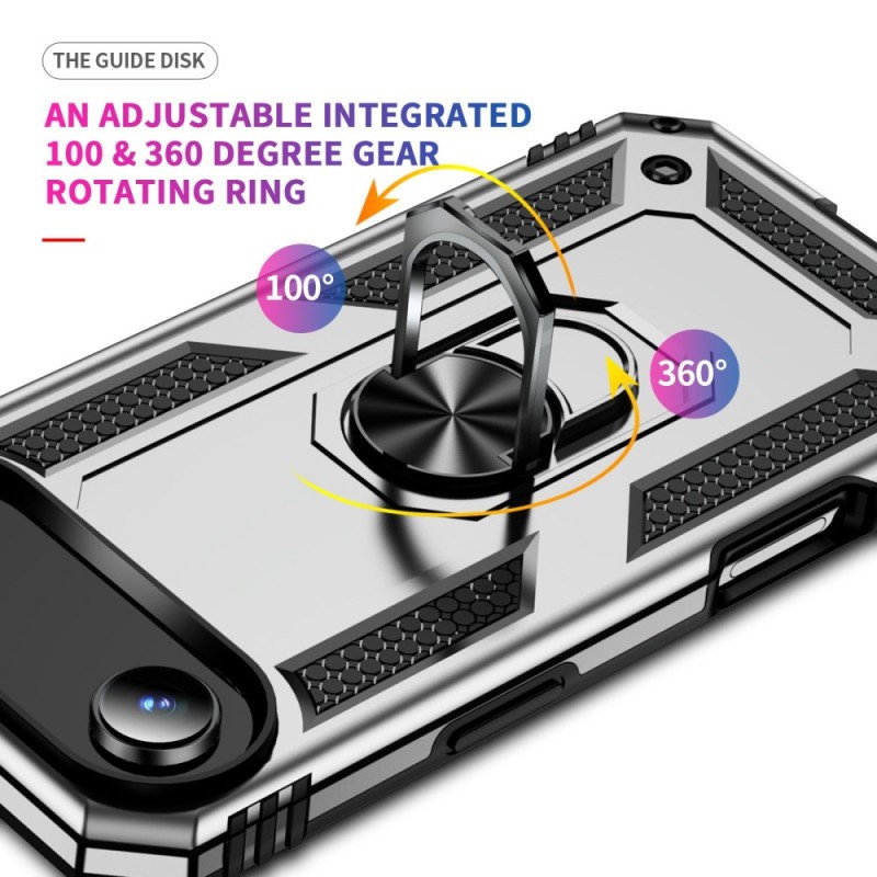 Military Grade Hybrid Case with Ring Grip for iPhone Air - Silver