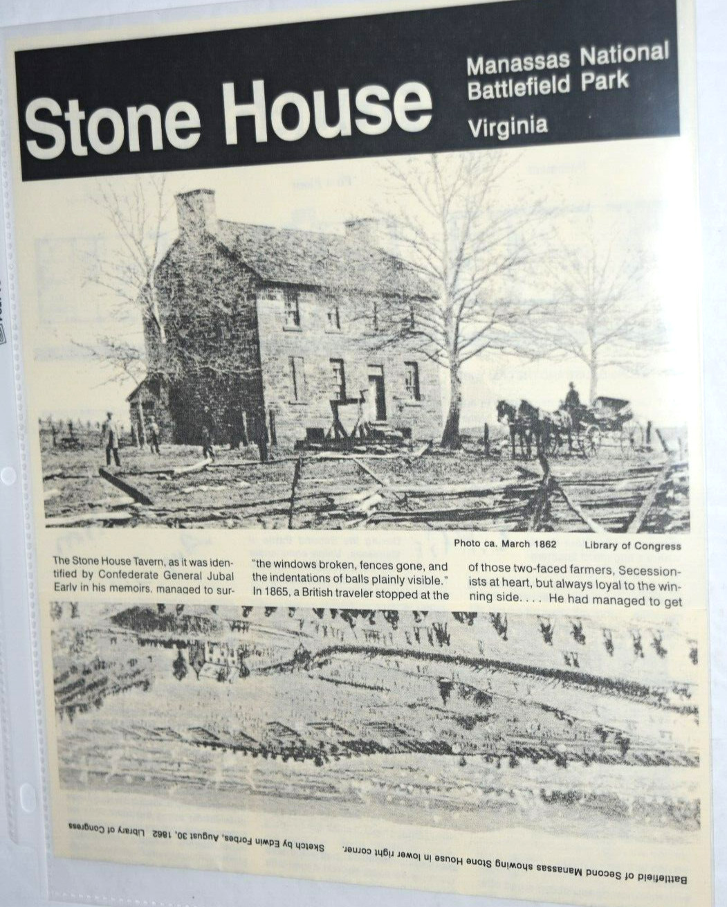 150th CIVIL WAR "MANASSAS/BULL RUN Program," Reenact Map and Stone House Flyer
