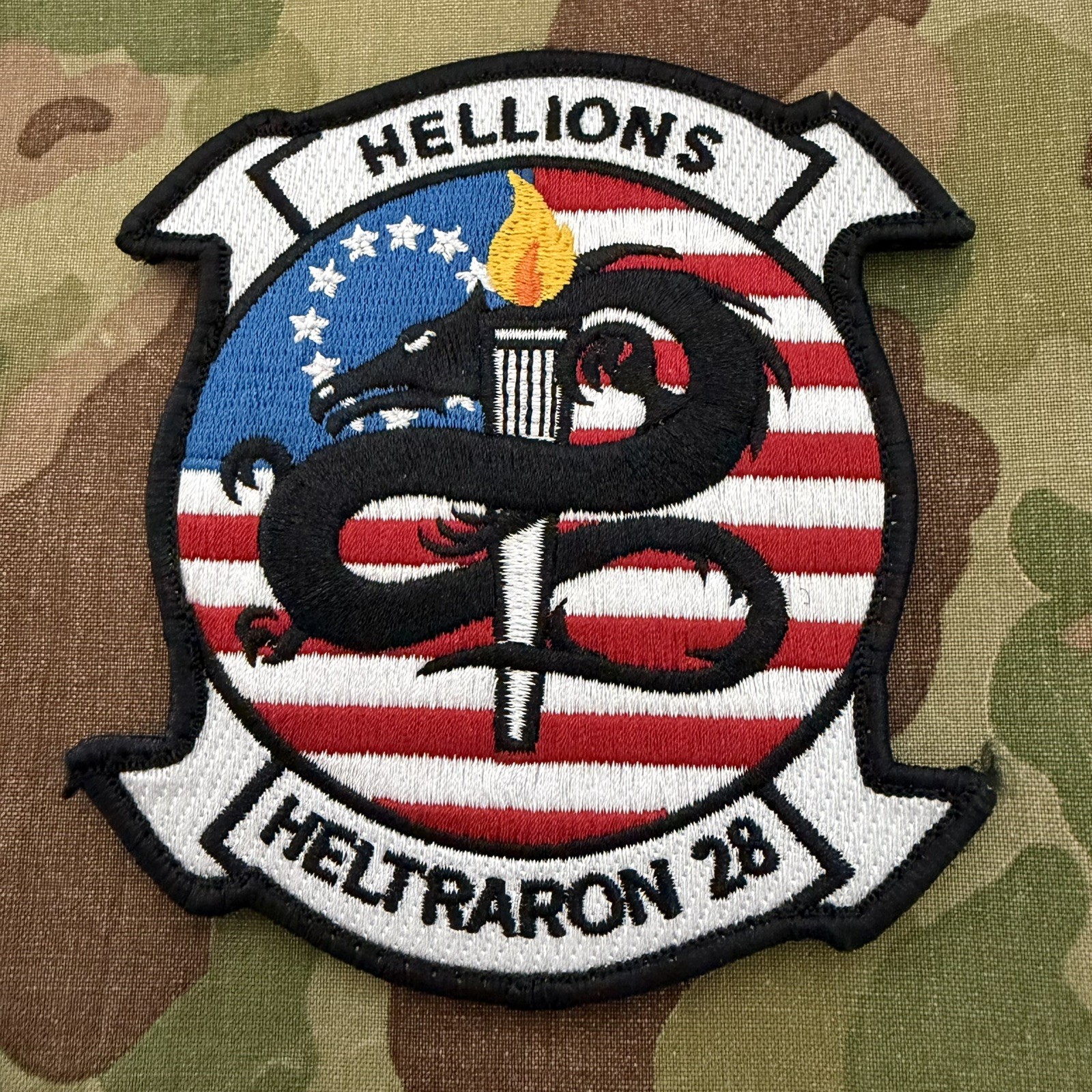 HT-28 250th USA Birthday 4th Of July USN US Navy Squadron Patch Helicopter Flag