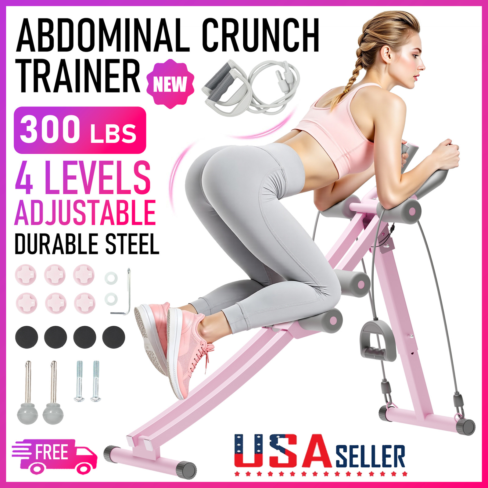 Ab Machine Abdominal Exercise Cruncher Trainer Body Shaper Gym Equipment Trainer