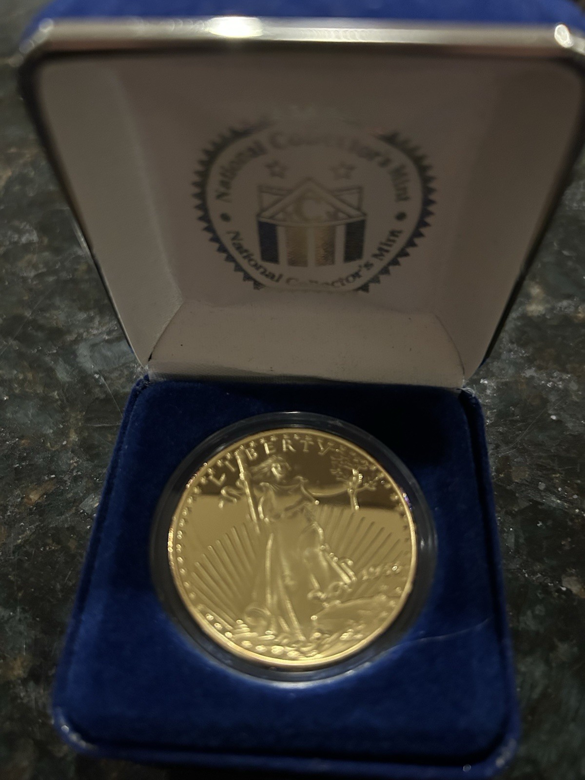 1933 $20 Gold Plated Liberty Double Eagle Coin National Collector's Mint - Copy