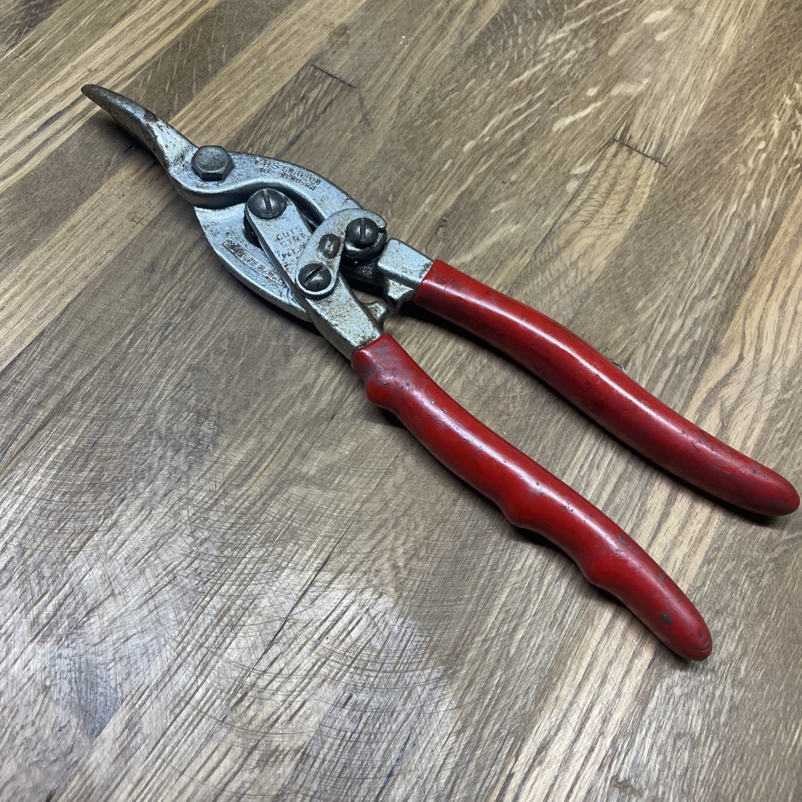 Vintage Snap-On CDS 10 Kenosha  10 inch straight cut tin snips Made in USA