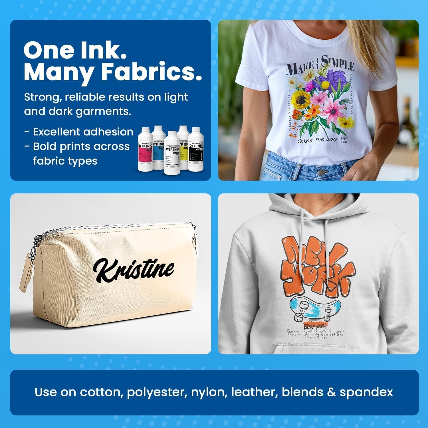 White DTF Ink 1000ml | Compatible with Various Printheads