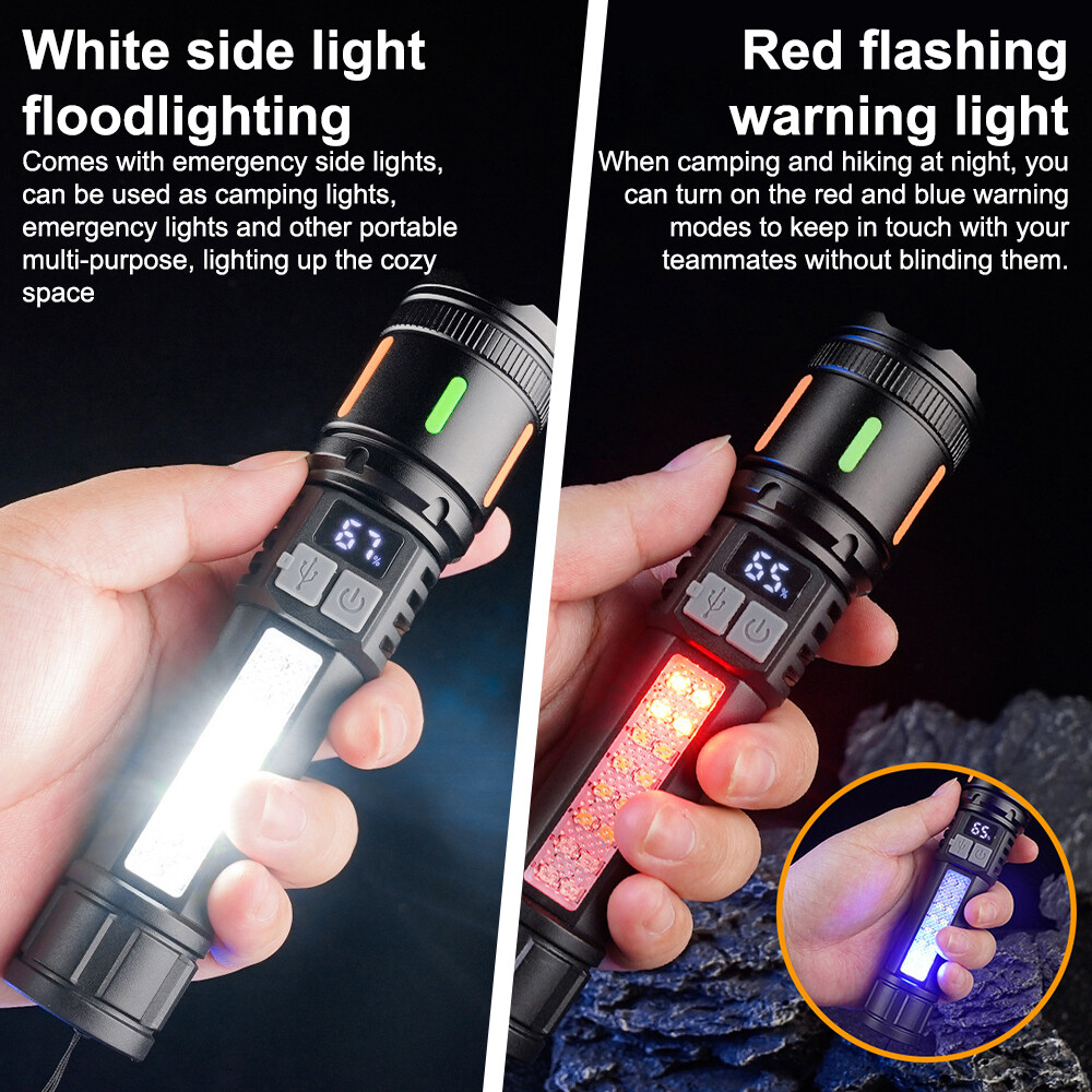 2Pcs 99000000 Lumen Super Bright LED Tactical Flashlight Rechargeable Work Light