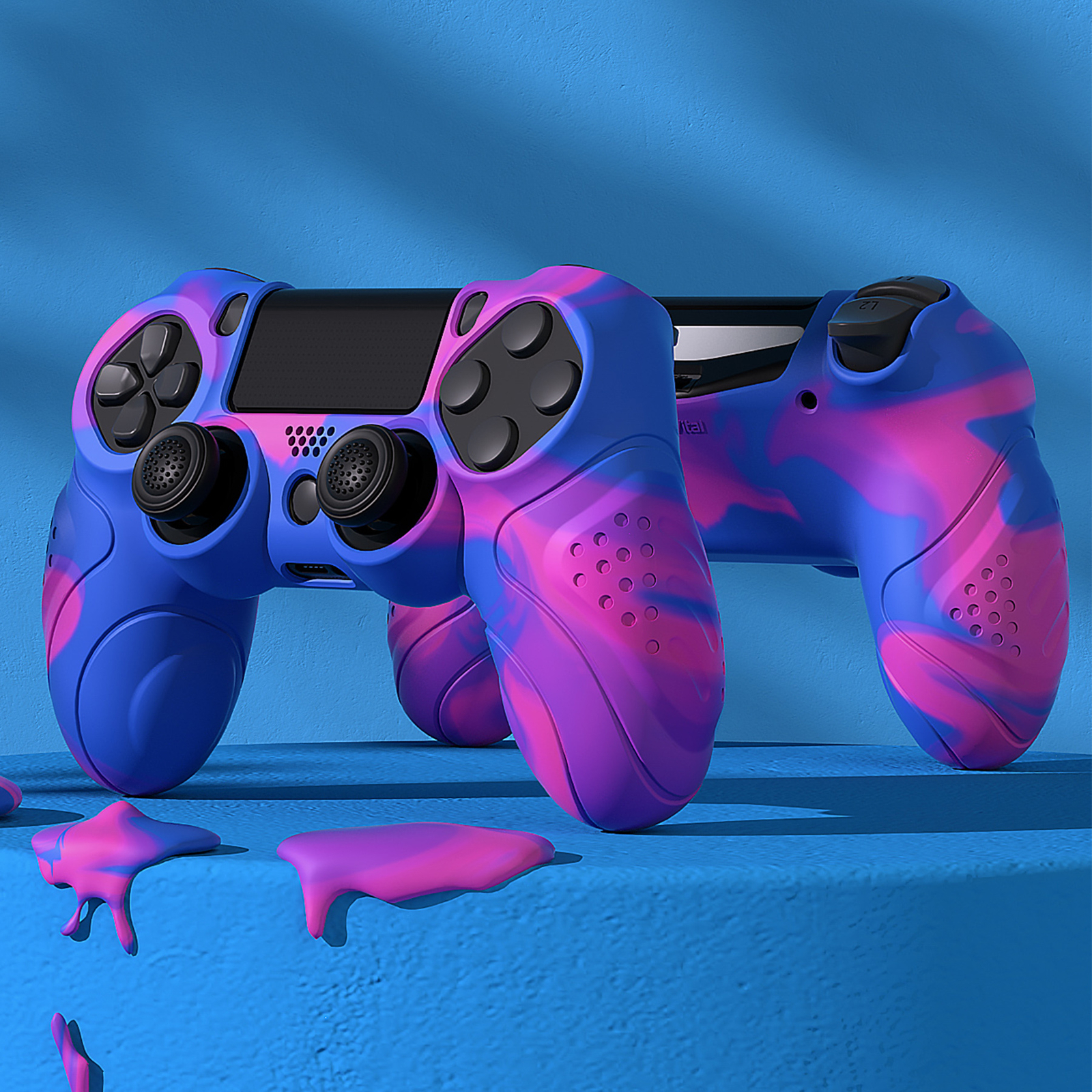PlayVital for ps4 Csontroller Skin Anti-Slip Silicone Skin Protective Cover Case