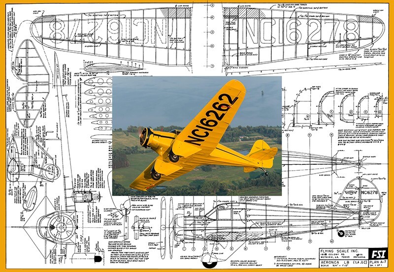 FSI Model Airplane Plans (FF): Aeronca LB 1/16 Scale 27" Monoplane Rubber