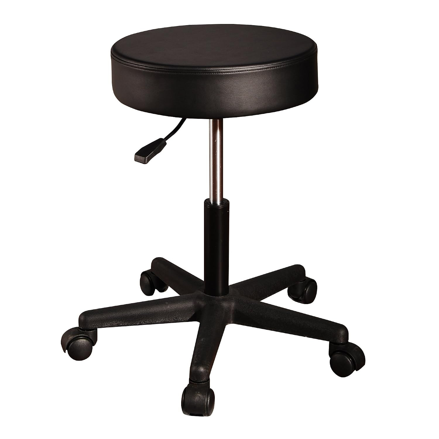 Master Massage Pneumatic Swivel/Rolling Massage Stool Royal Black