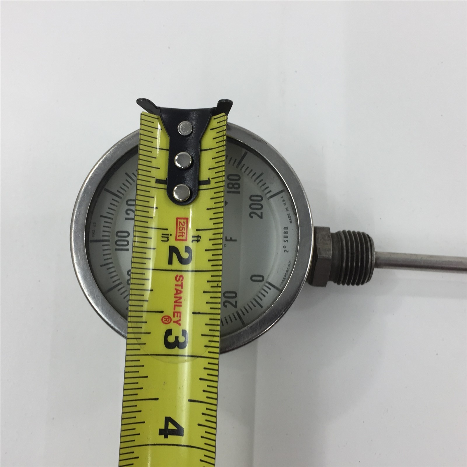 Weksler Thermometer 0-200F 24" Stem 1/2" Thread