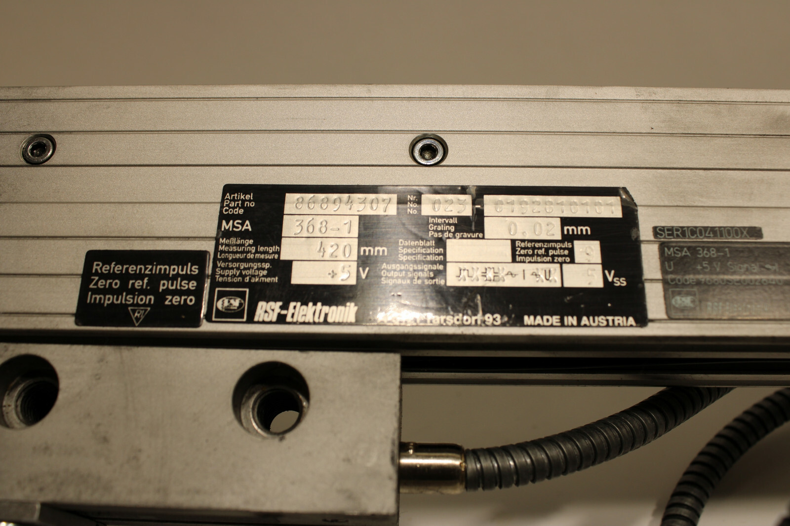 RSF Elektronik MSA 368-1 Linear Encoder 86894307
