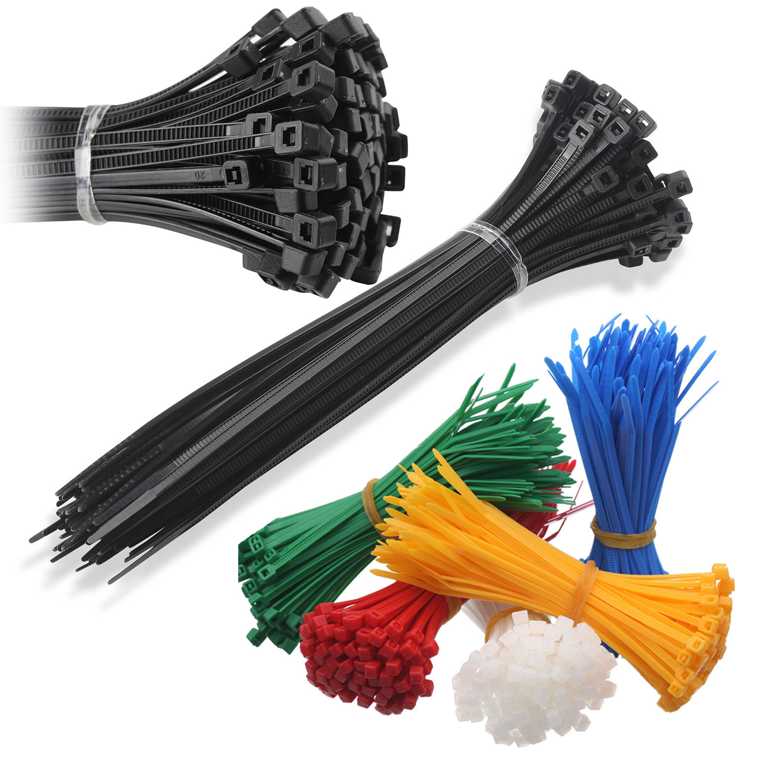 Heavy Duty Nylon Cable Ties Zip Tie Wraps Black White Colours Various Sizes