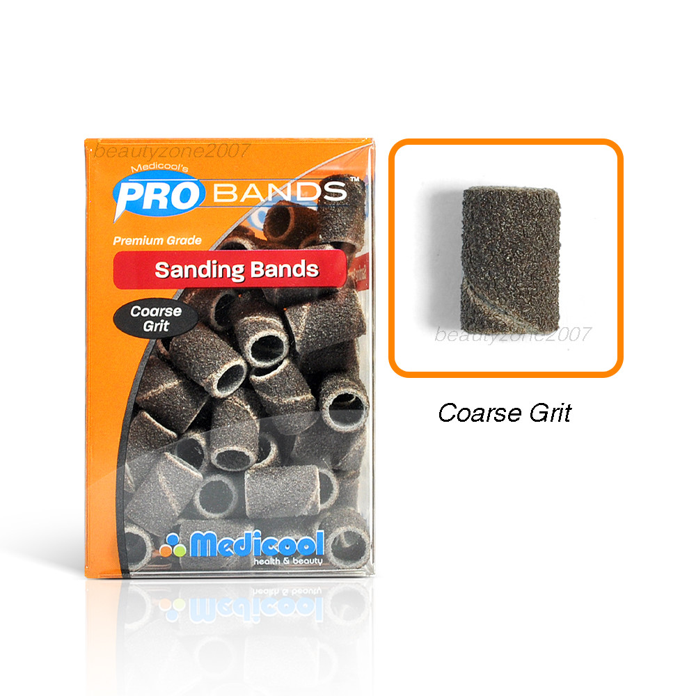 Medicool Acrylic Red Sanding Bands - Coarse Grit 100 pcs