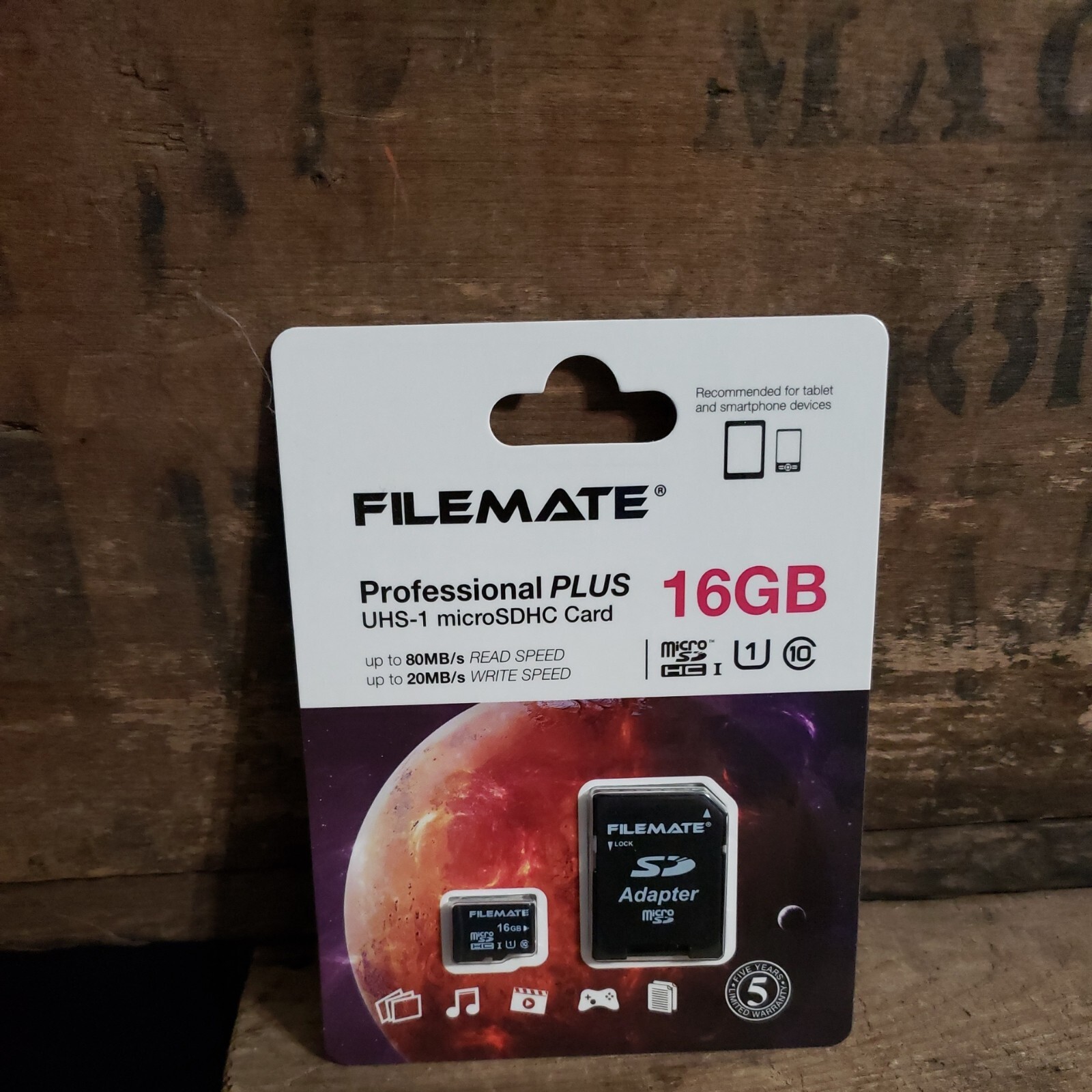 FILEMATE Professional Plus UHS-1 microSDHC Card 16GB  - NEW -