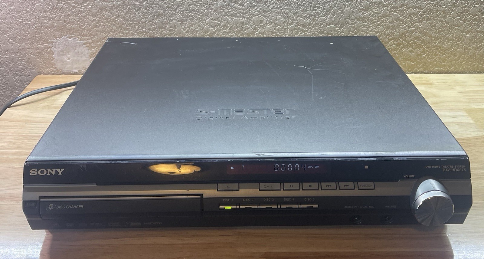 Sony DAV-HDX275 DVD Receiver 5-Disc Changer HCD-HDX275 No Remote Tested