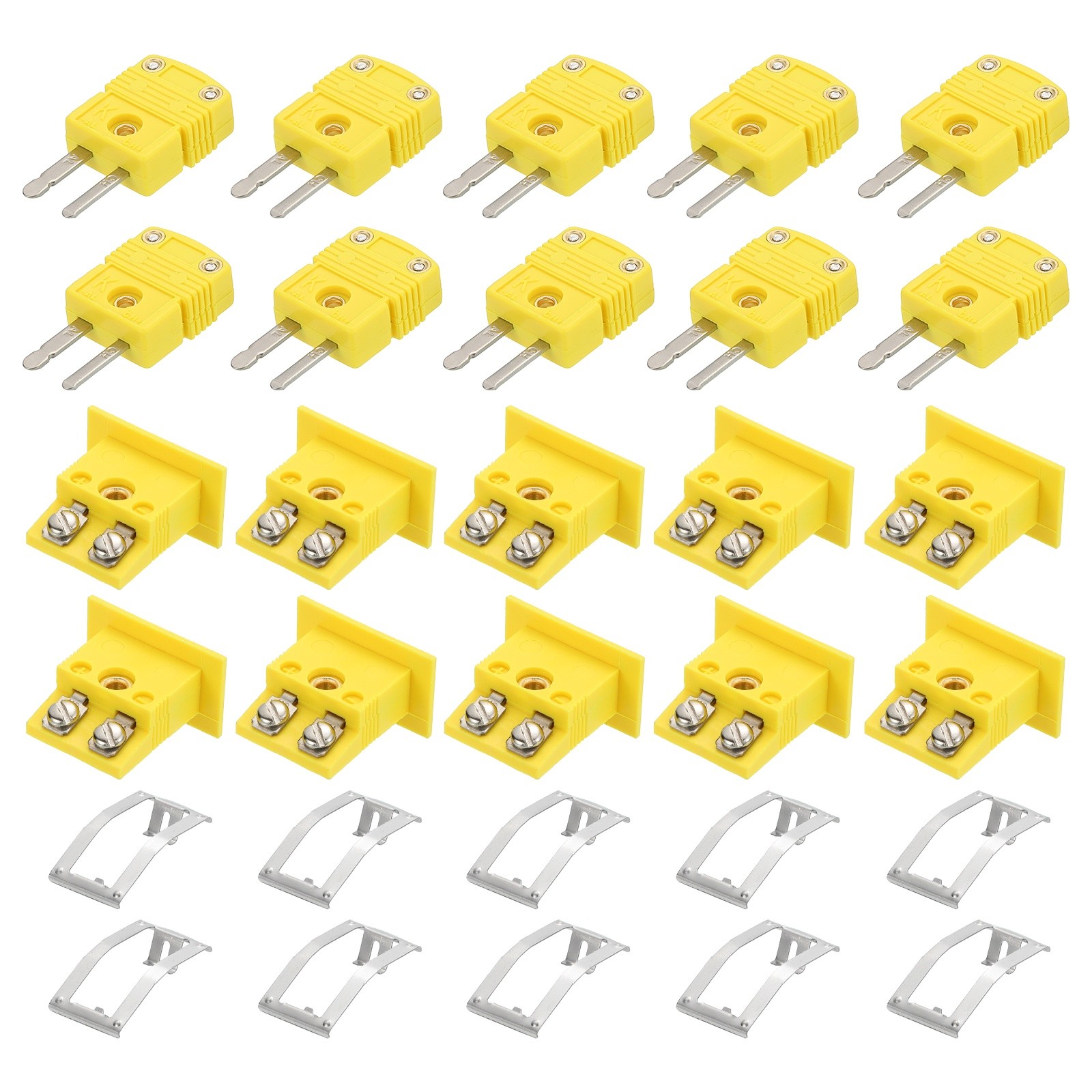 10 Set Mini K Type Thermocouple Wire Connectors Male Plug 220°C 428°F