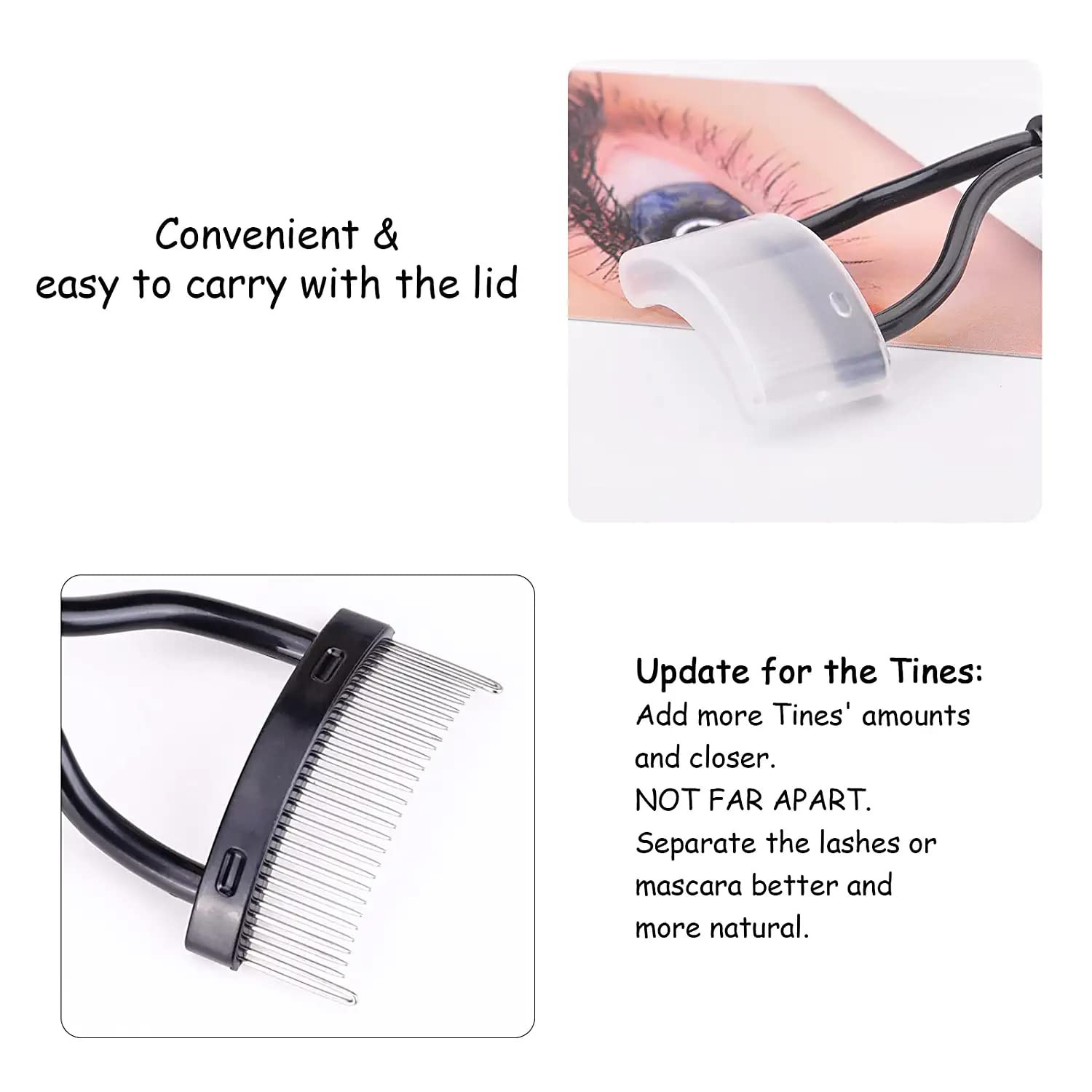 Eyelash Comb Eyelash Separator Tool Arc Designed Lash Brush Separator with Cove
