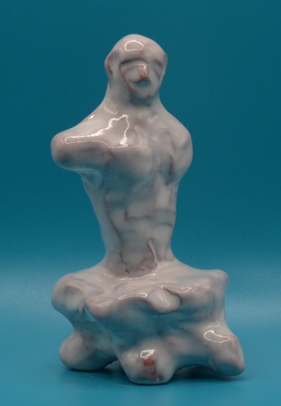 "Strenuous Laborer" -Expensive Original Clay Sculpture. Hand made & glazed.
