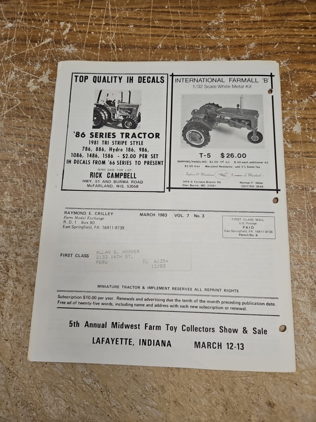 Miniature Tractor & Implement Magazine March 1983 The Green Machine