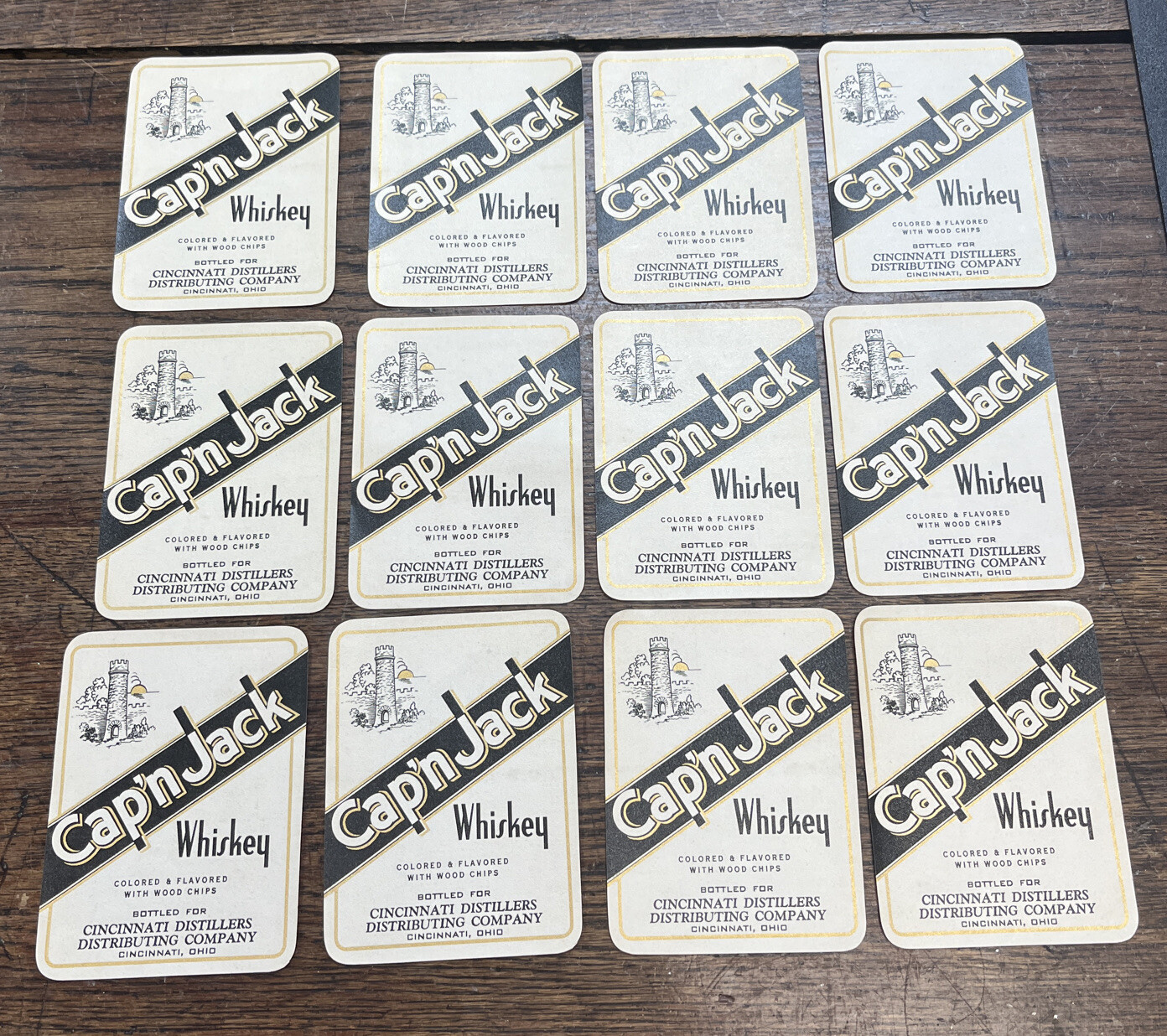 Vintage Cap’n Jack Whiskey Bourbon Paper Label Cincinnati, OH