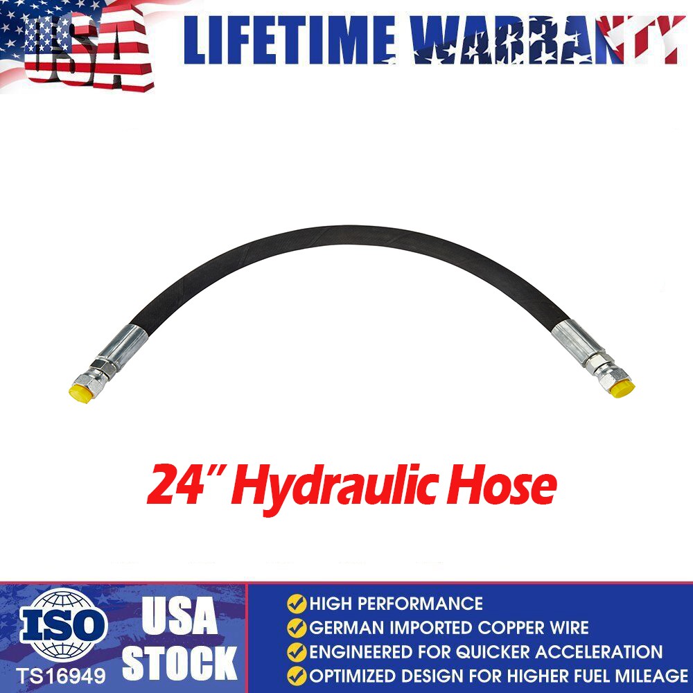 3/8” Hydraulic Hose Assembly #6 JIC Female Straight Swivel Fittings 24" 4800PSI