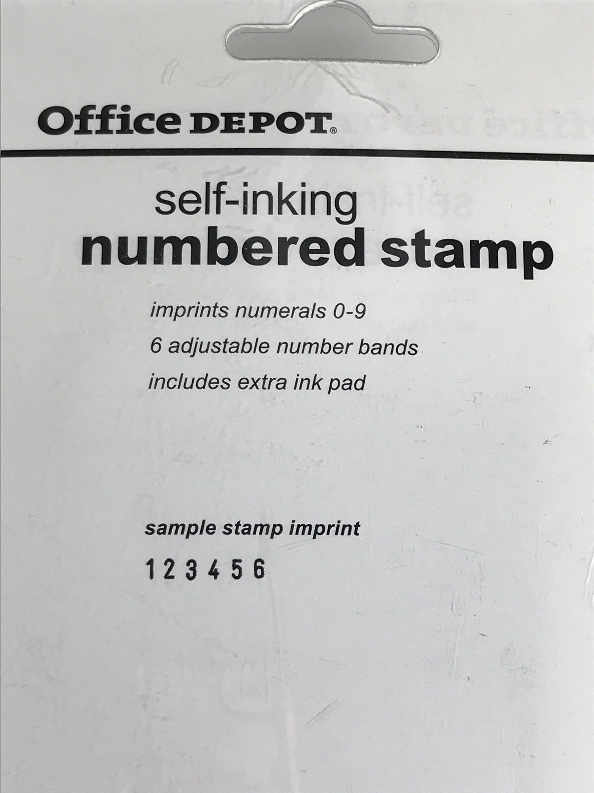 office depot self-inking numbered stamp black