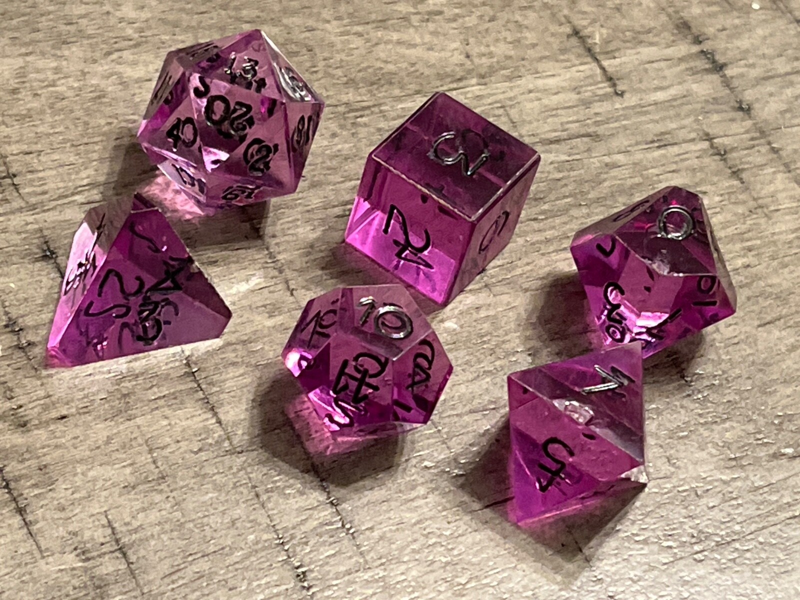 Vintage Armory set tanzanite purple gem w/ black rpg ad&d dice 052925bD@