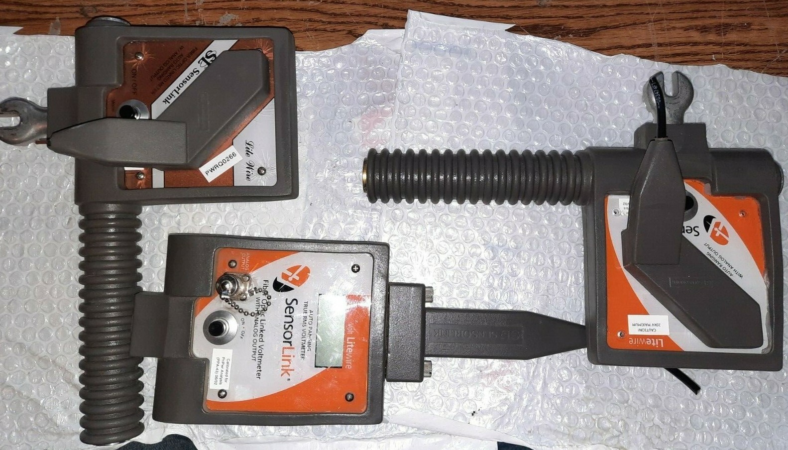 Lot of 3 Sensor Link  Volt Litewire Fiber Optic Linked Voltmeter w/analog output