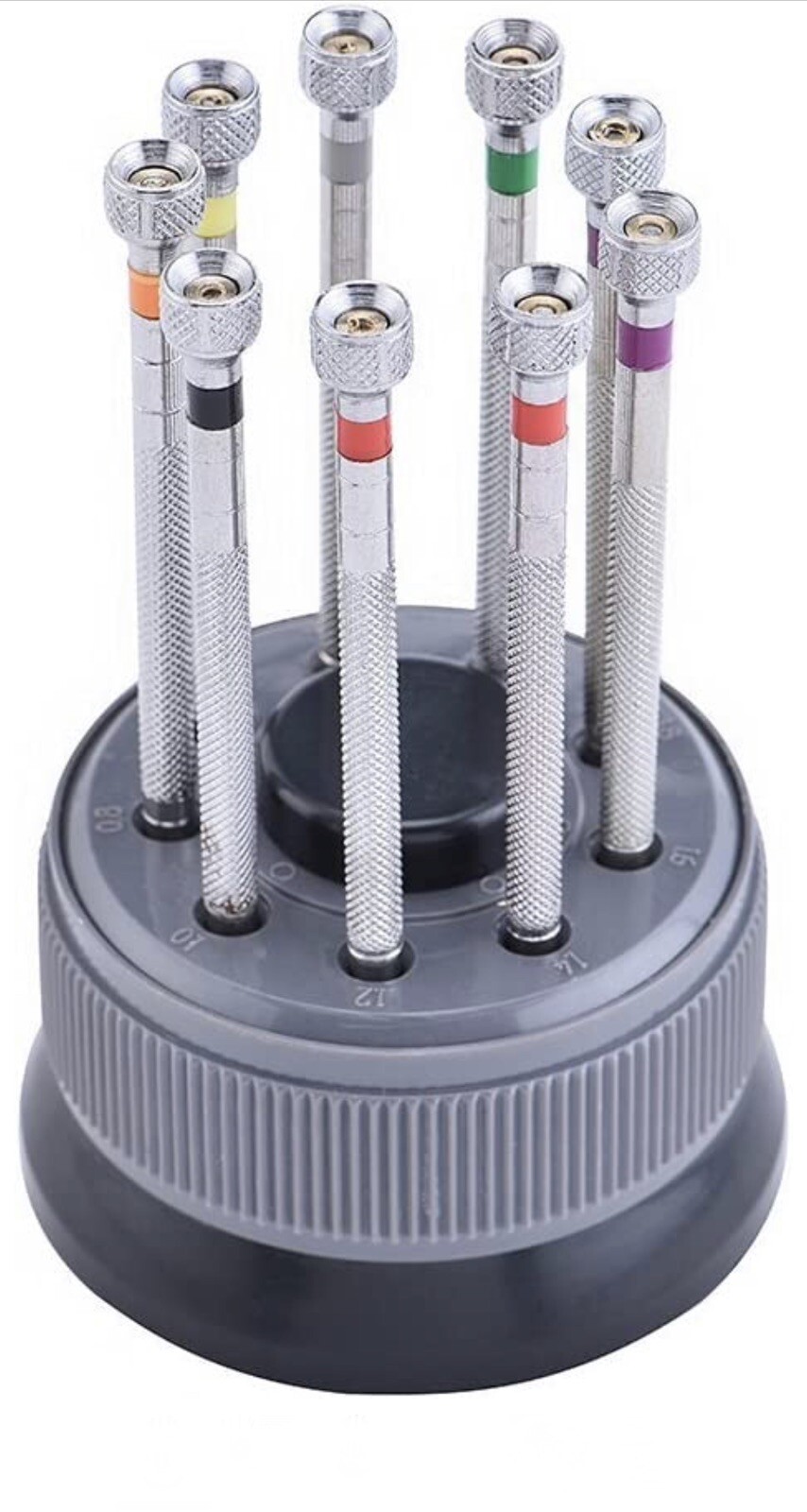 Professional Watch Screwdriver Carousel Base Stand No Tools for Holding 9 PCS