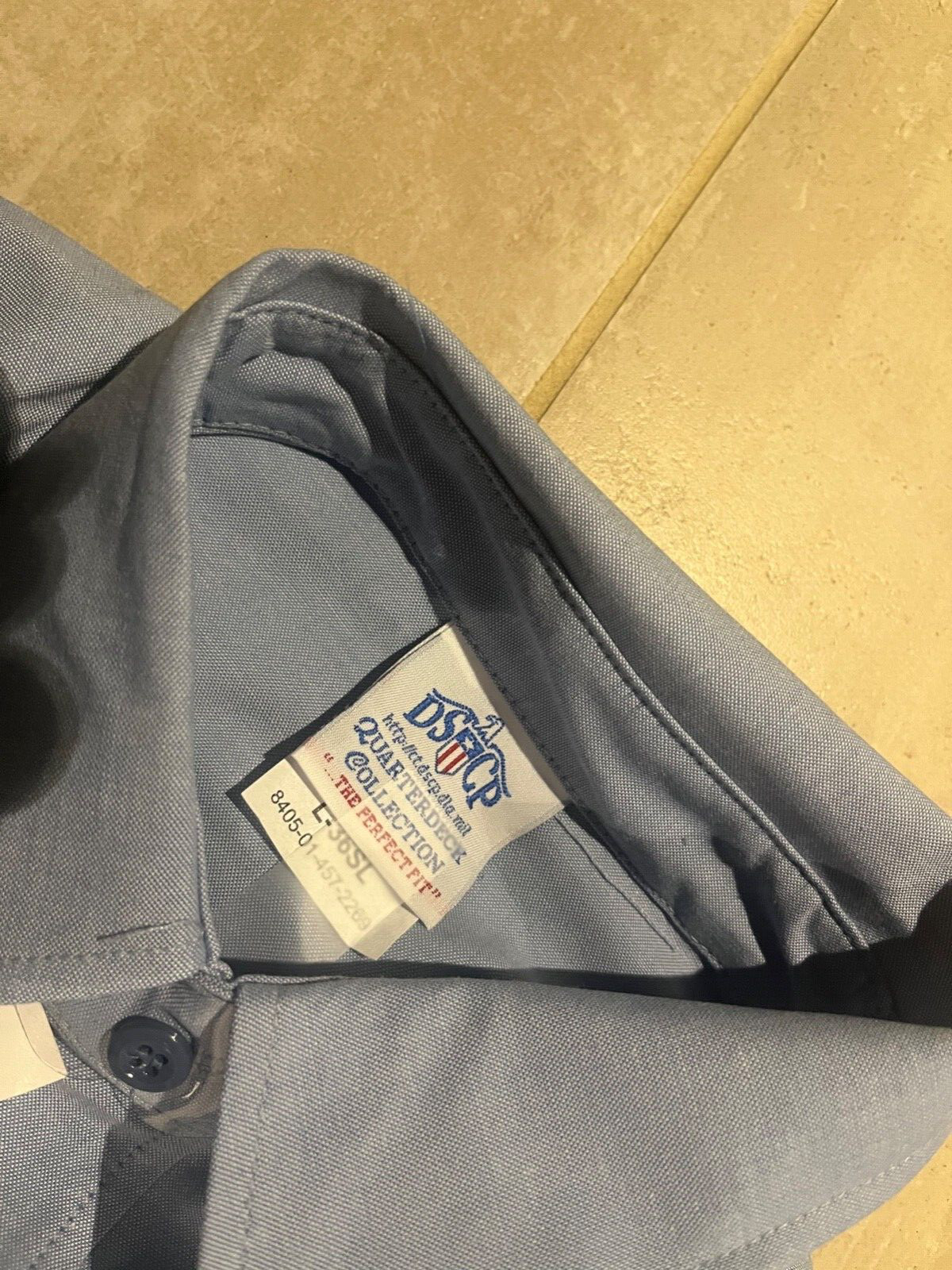 USN ,CHAMBRAY SHIRT,LONG SLEEVE,XX LARGE ,34 sleeve, Poly /COTTON 1999