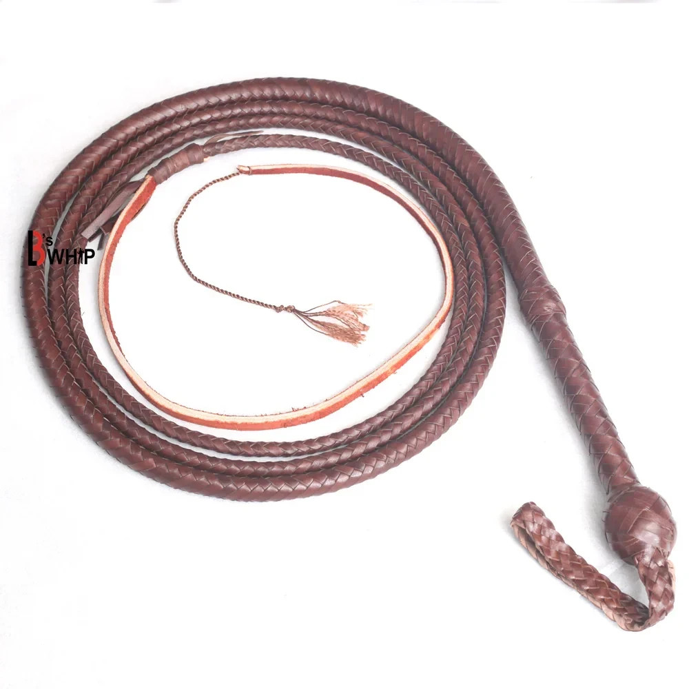 Dark Brown Kangaroo Leather Bullwhip - 10 Ft. Brand New - Indiana Jones Style