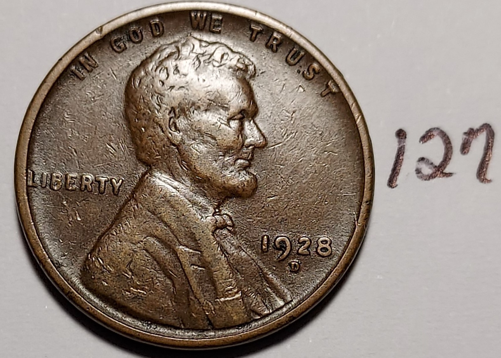 1928-D Lincoln Wheat Cent    VERY FINE   #127