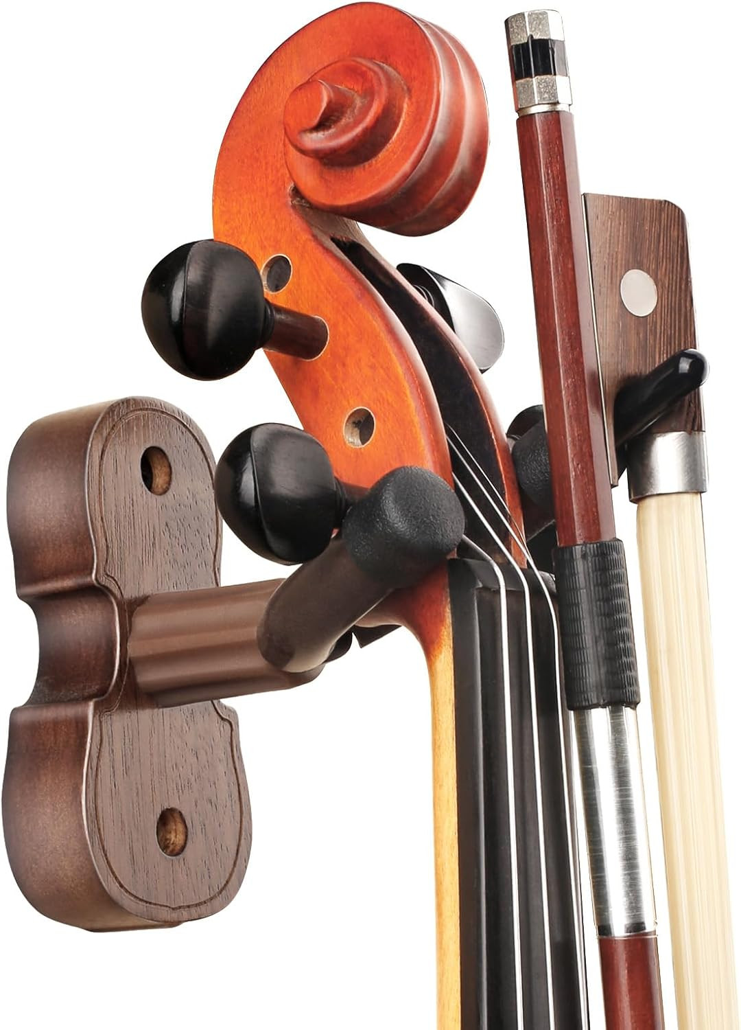 Violin Viola Wall Mount Hanger,Violin Viola Hook,Black Walnut Violin holder,with