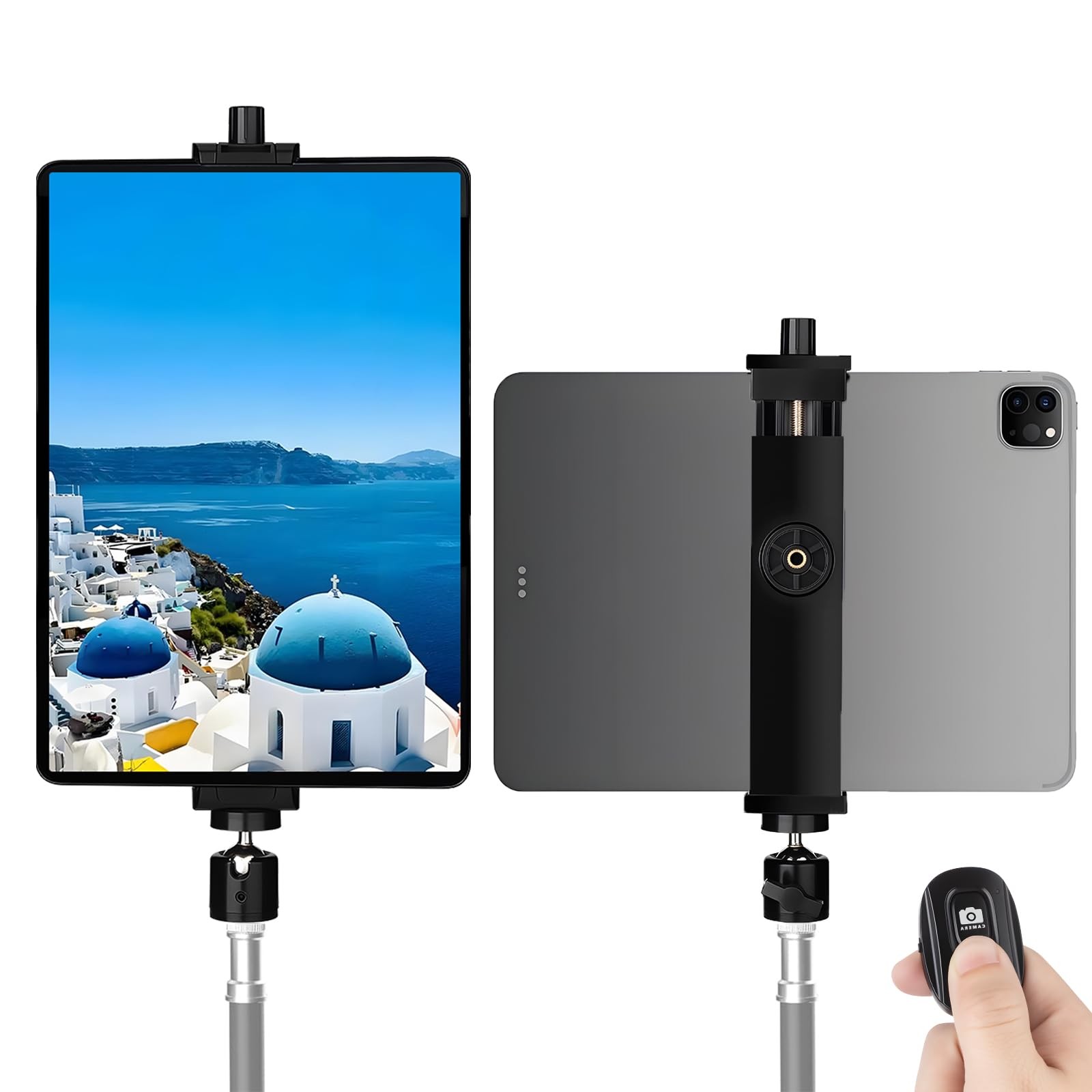 iPad Tripod Mount Adapter with Ball Head, Universal 360 Rotatable Tablet Clam...