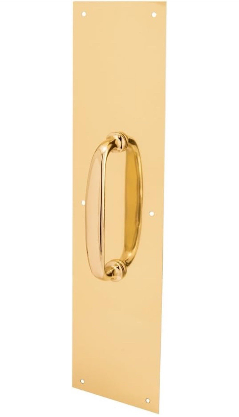 Prime-Line J 4578 Door Pull Plate with Handle, Polished Brass, 4 In. x 16 In....