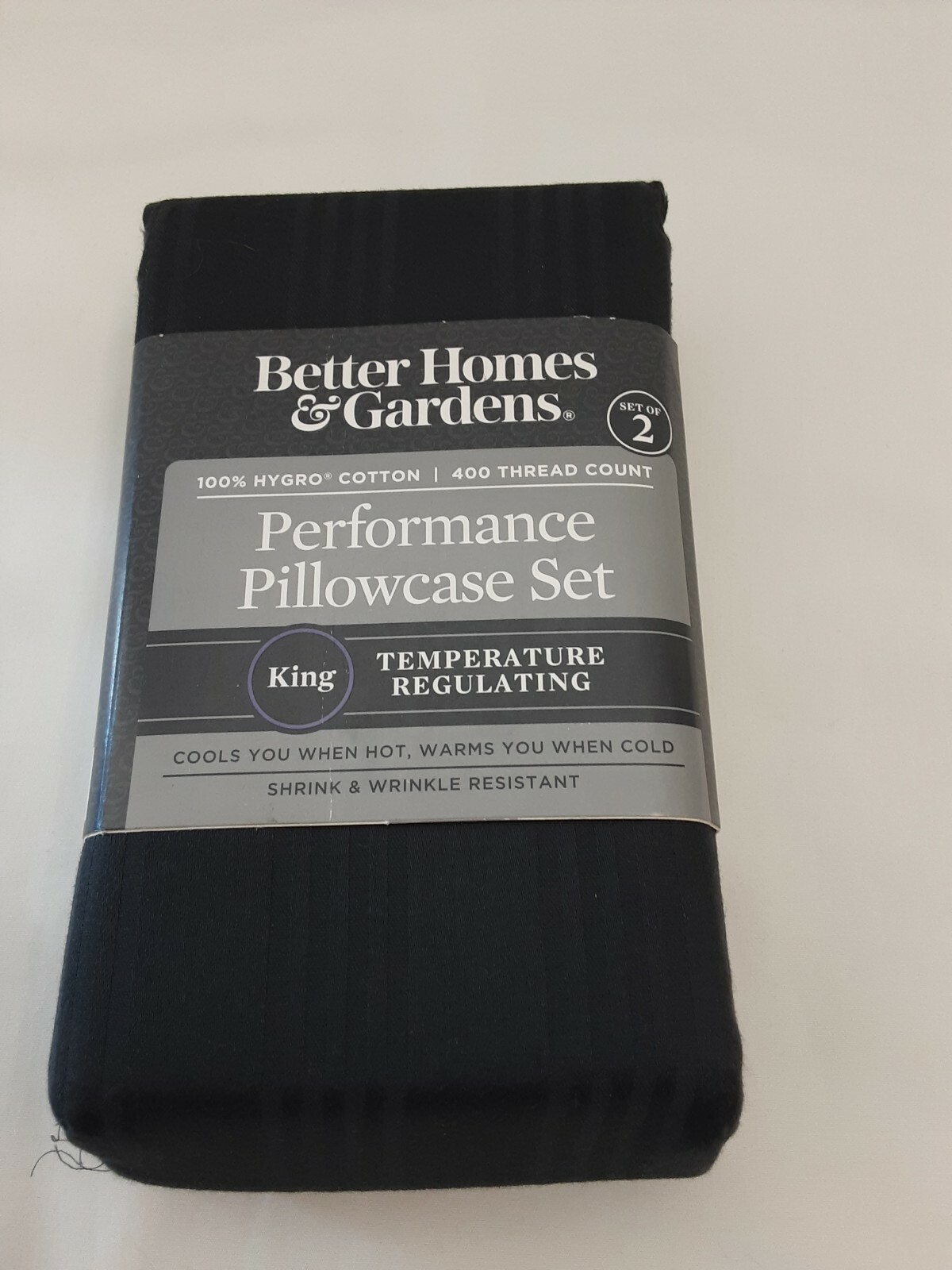 Better Homes & Gardens Performance Pillowcase Set Dark Gray Size K BNWT!