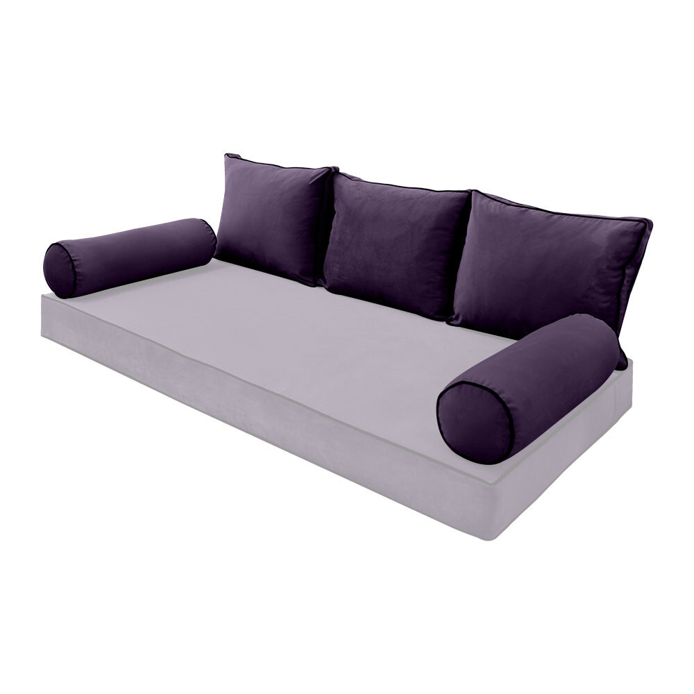 SLIPCOVER ONLY Contrast Full Style V3 Velvet Indoor Daybed Bolster Cushion AD339