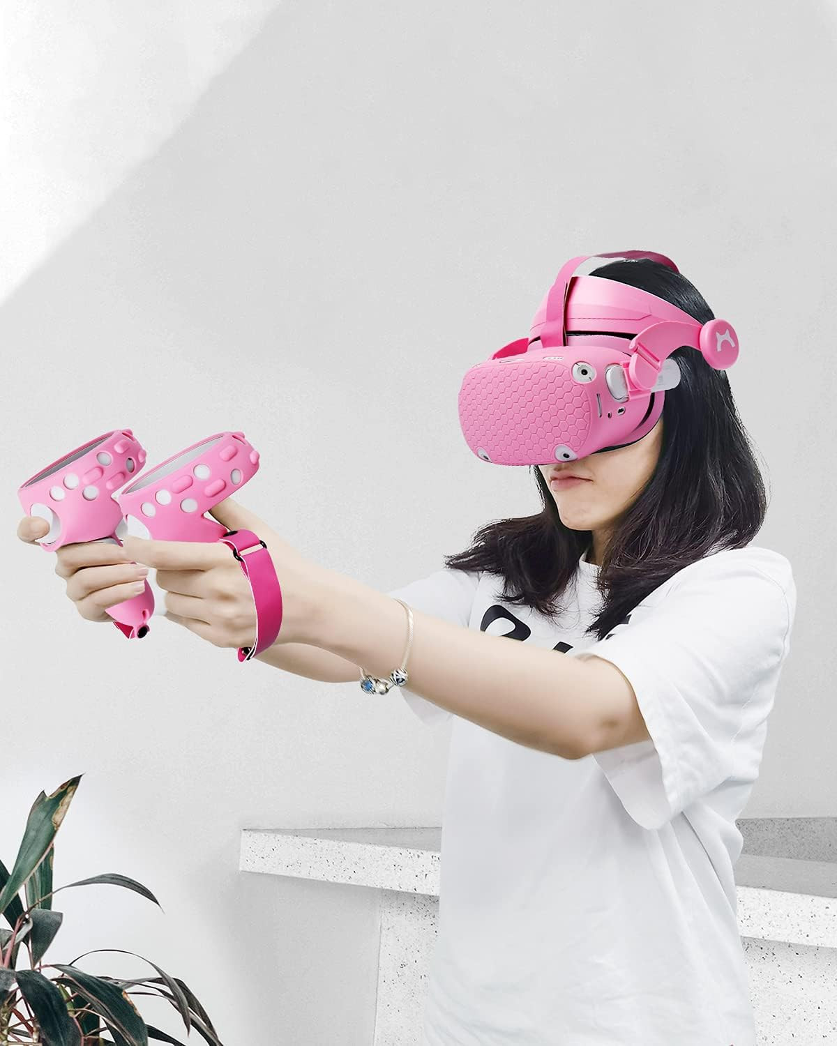 VR Adjustable Head Strap for Oculus Quest 2 Skins Cute Accessories with Silicone