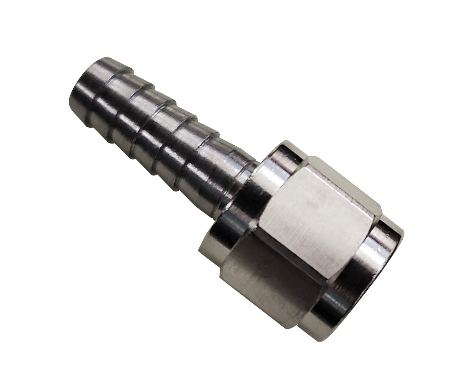Swivel Nuts - Threaded to Barbed for Beer Line  1/4" FFL, to 1/4" Barb