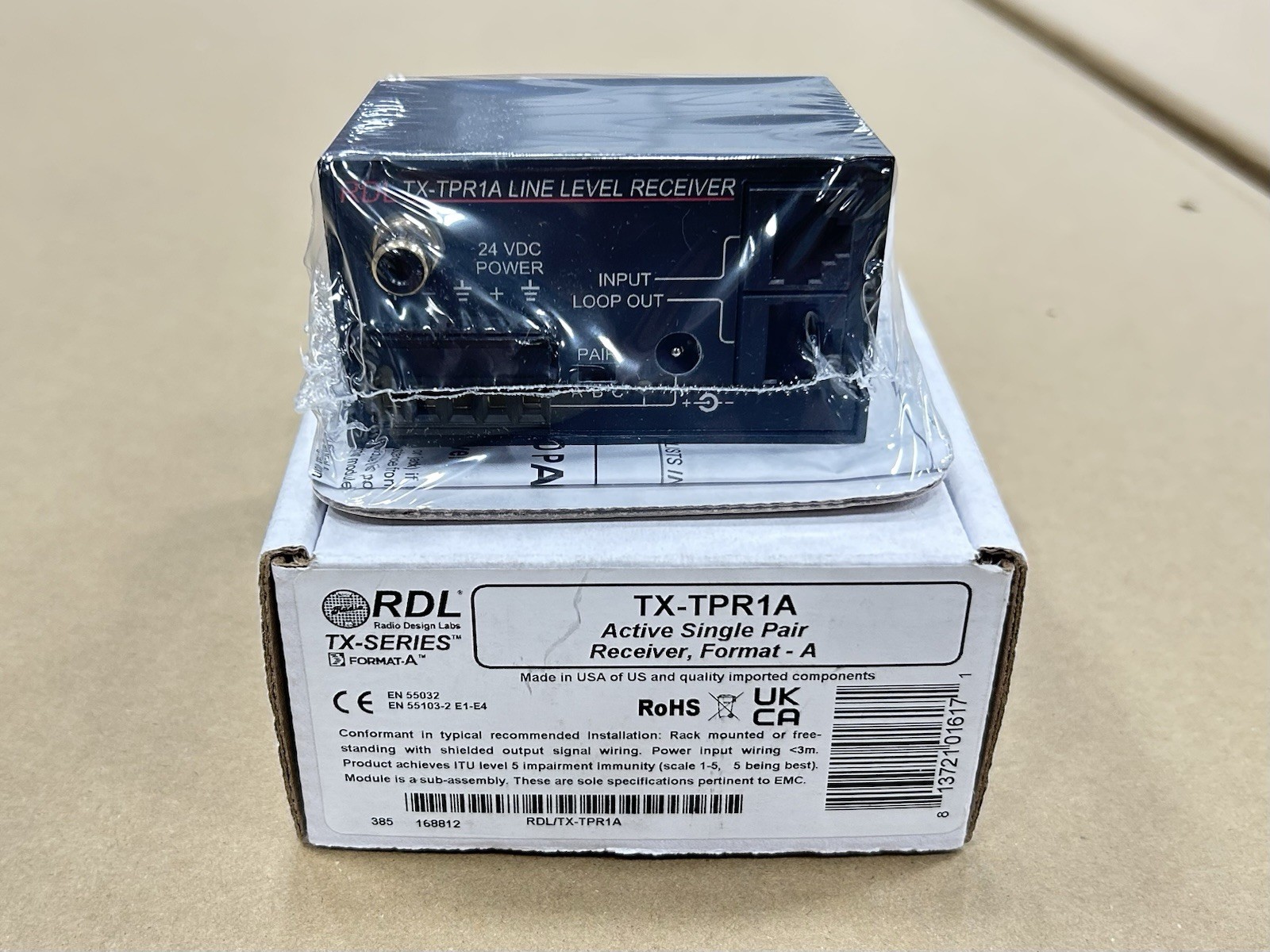 RDL TX-TPR1A Active Single Pair Receiver, Format A - Brand New