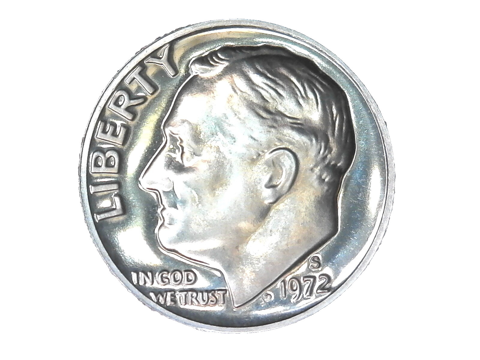 WORLD COIN SALE--1972 S UNITED STATES ROOSEVELT PROOF DIME KM# 195a