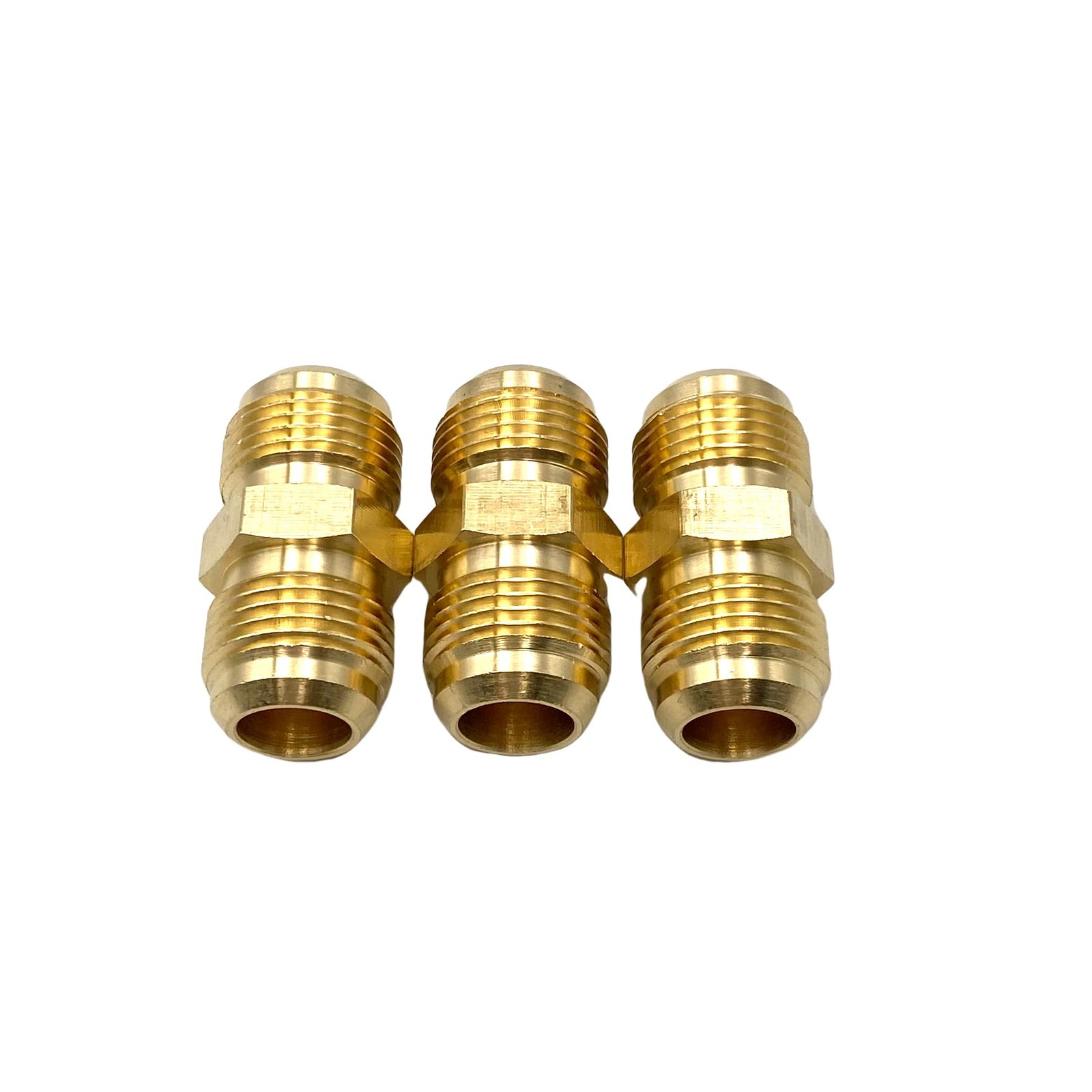 3 Pcs 5/8 Inch Male Flare Coupling Propane Fittings, 5/8 to 5/8 Flared Tube F