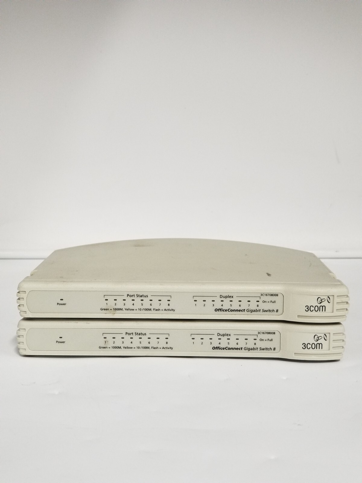 Lot of (2) 3Com Office Connect 8-Port Gigabit Switch- 3C1670800B