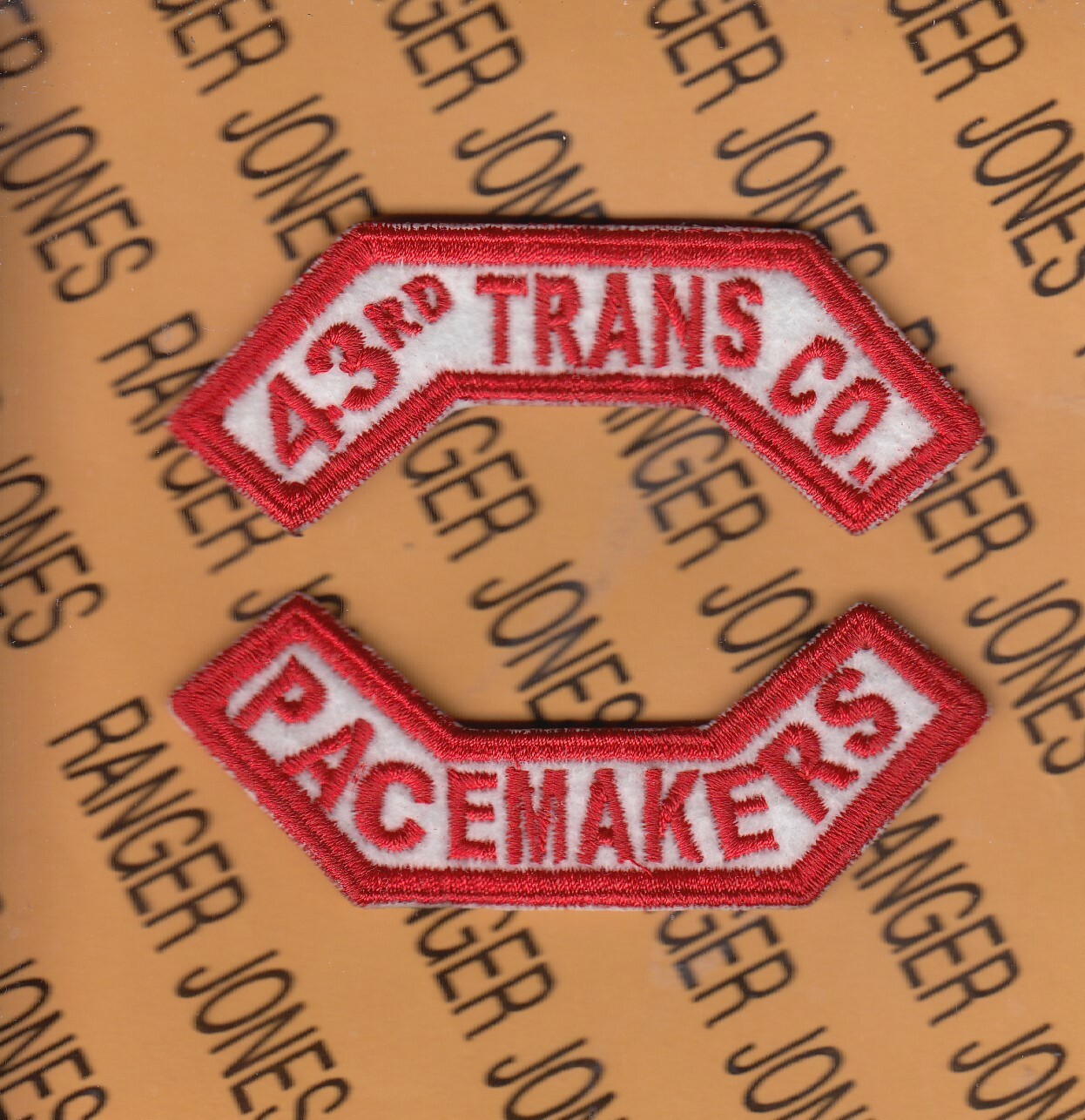 8th Army - KOREA "43rd TRANS CO. PACEMAKERS" tab 3.25" patch