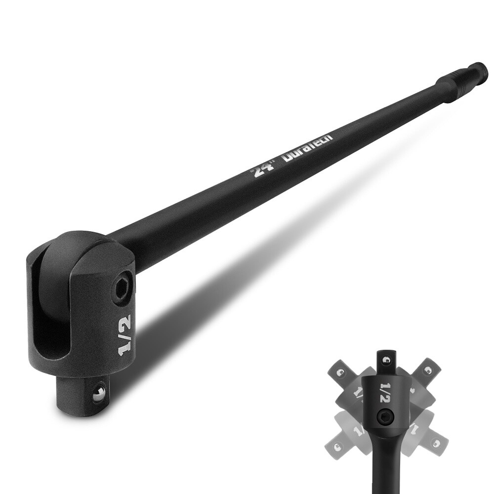 DURATECH 24-Inch Heavy Duty Breaker Bar 1/2'' Drive 240° Flex Head W/Detent Ball
