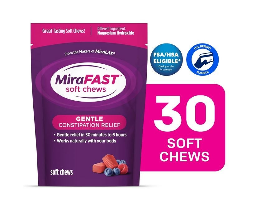 Mirafast Soft Chews, from the Makers of , Gentle Constipation Relief in 30Min-6H