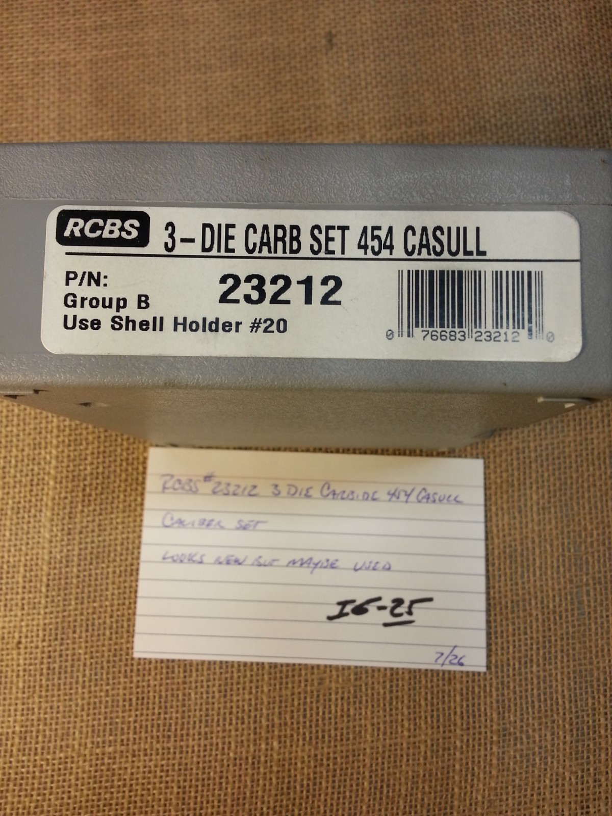 RCBS 23212 Reloading Die Set for 454 Casull Caliber Carbide Die
