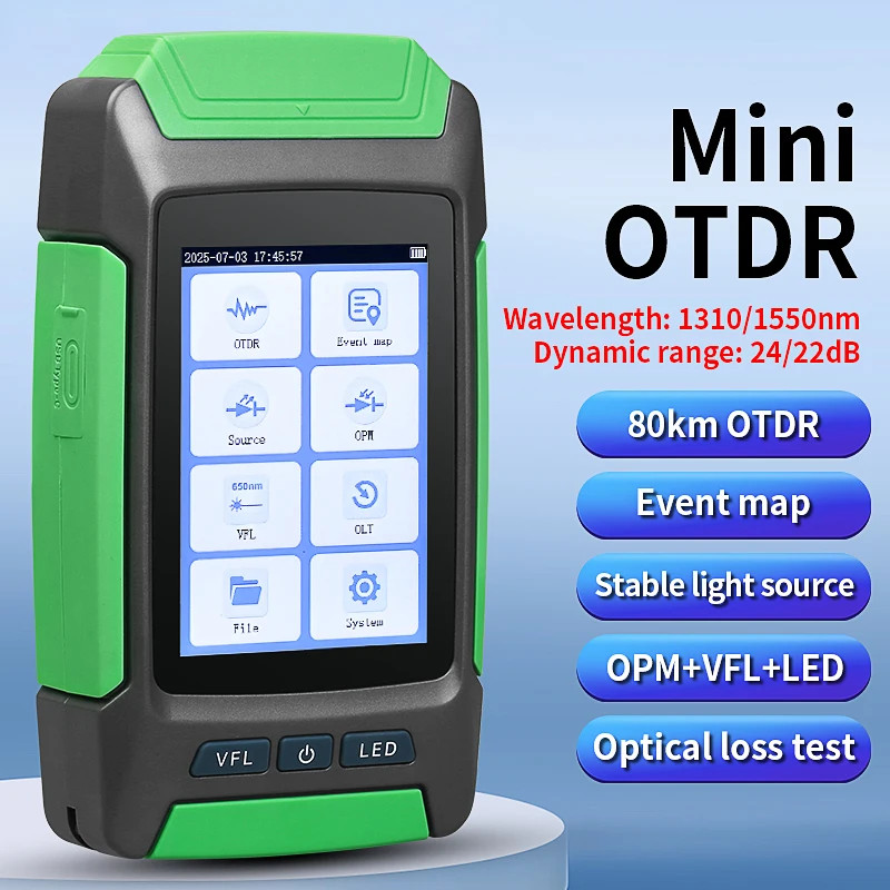 AUA-68 OTDR 80KM Fiber Optic Cable Tester Optical Fiber Loss Testing Tool 1310/1