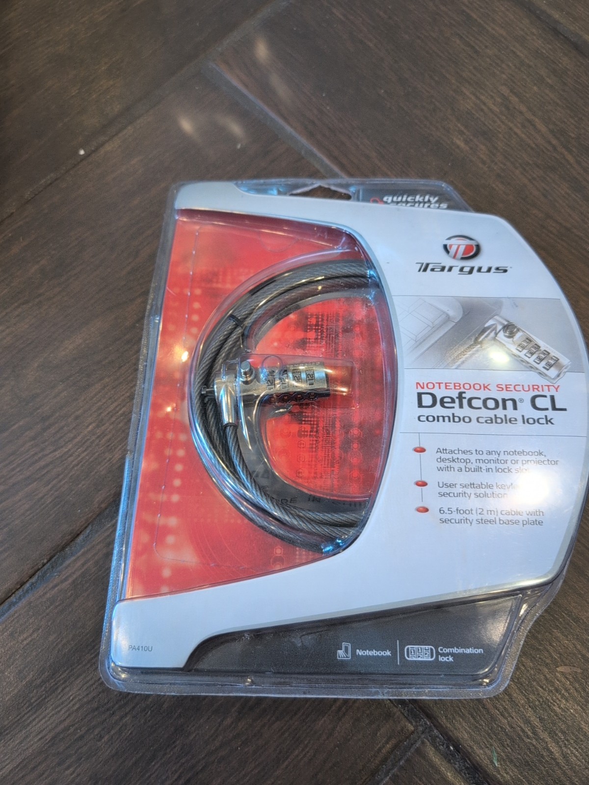 Targus Defcon CL 6.5 Ft Laptop / Notebook Combo Cable Lock NEW & SEALED