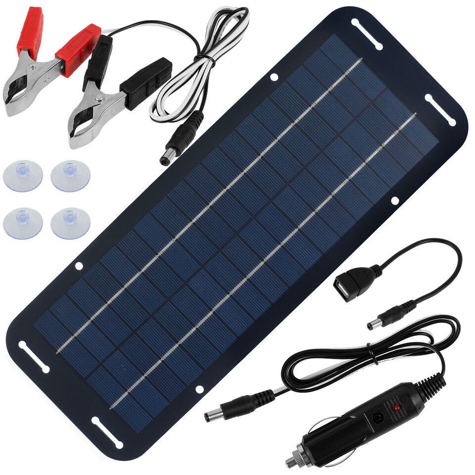 30W 12V Solar Battery Charger & Maintainer, Waterproof Trickle Charging Kit USA